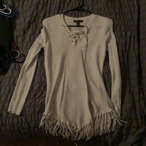 Inc lace up long sleeve shirt